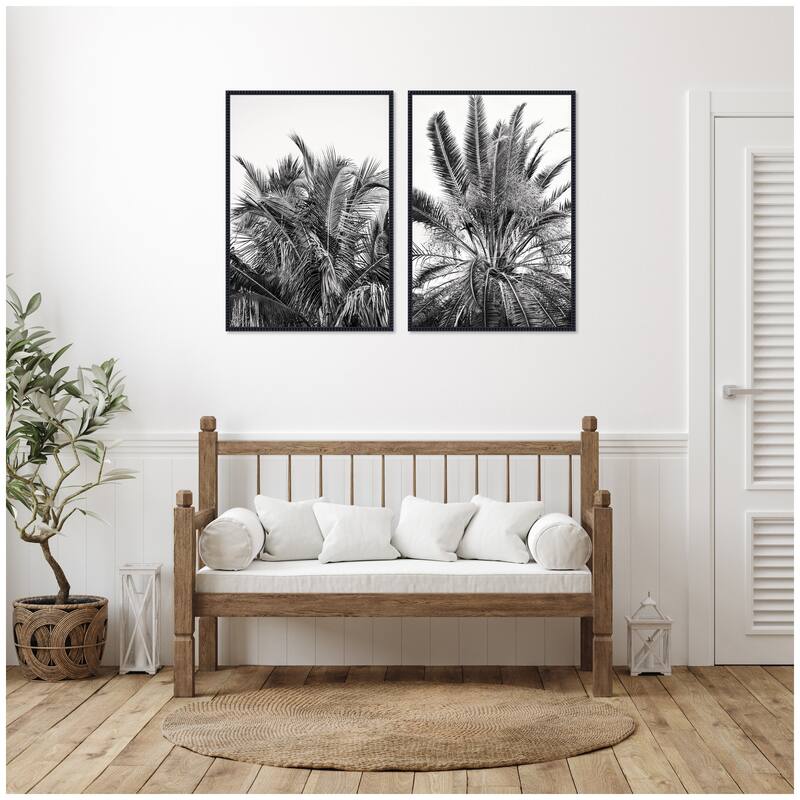 Kate and Laurel Palms No. 13 & No.15 2 Piece Framed Canvas Wall Art Set by Alicia Bock