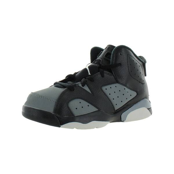 Shop Jordan Boys 6 Retro Bp Basketball Shoes Faux Leather High Top