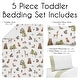 preview thumbnail 3 of 4, Sweet Jojo Designs Woodland Forest Animals Boy Girl Gender Neutral 5p Toddler-size Comforter Set Friends Fox Hedgehog Watercolor