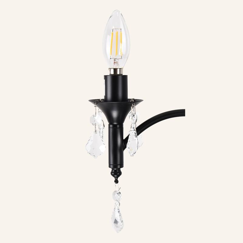5 - Light Dimmable Classic / Traditional Chandelier - Matte Black