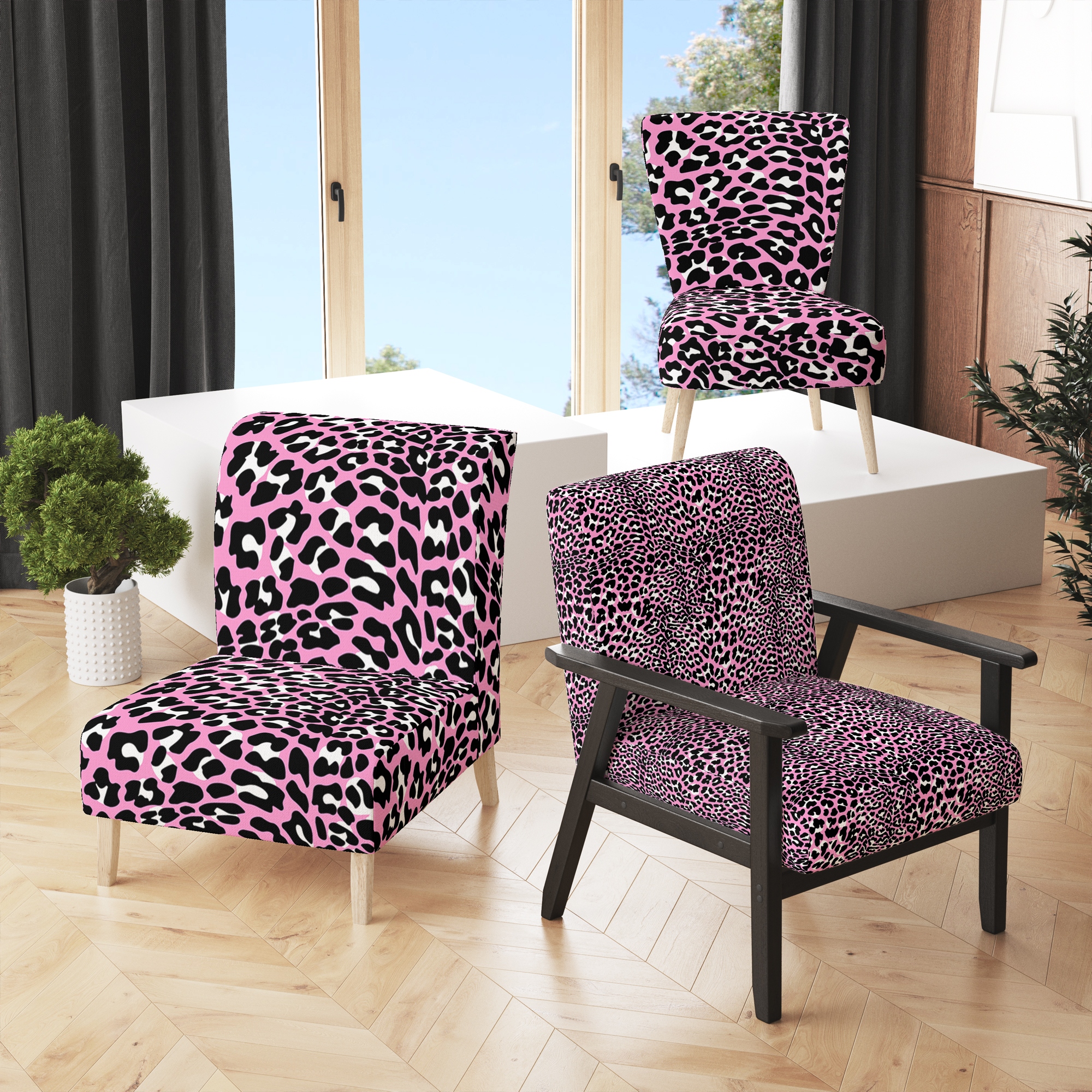 Pink cushioned hotsell chair