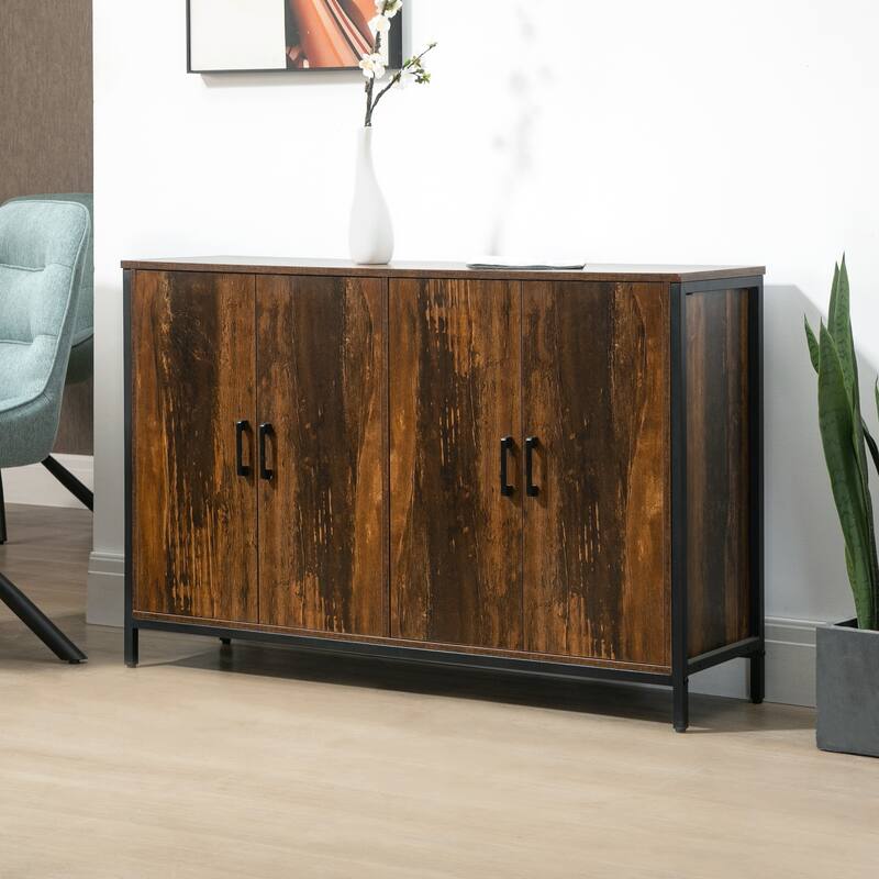 Coffee Bar Cabinet with Adjustable Shelves,Industrial Sideboard Buffet Cabinet