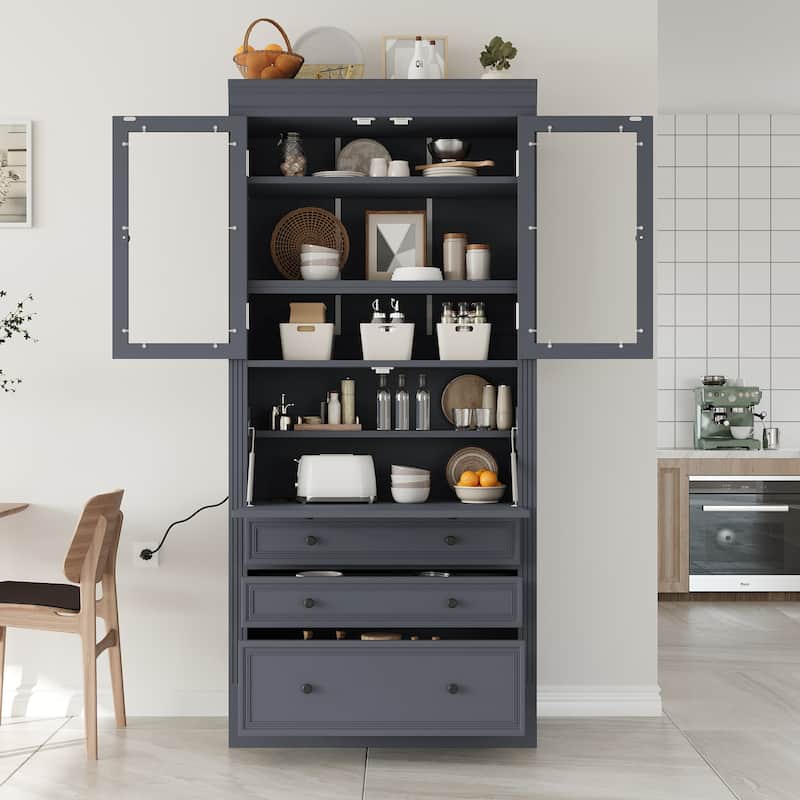 Freestanding Kitchen Pantry Storage Cabinet