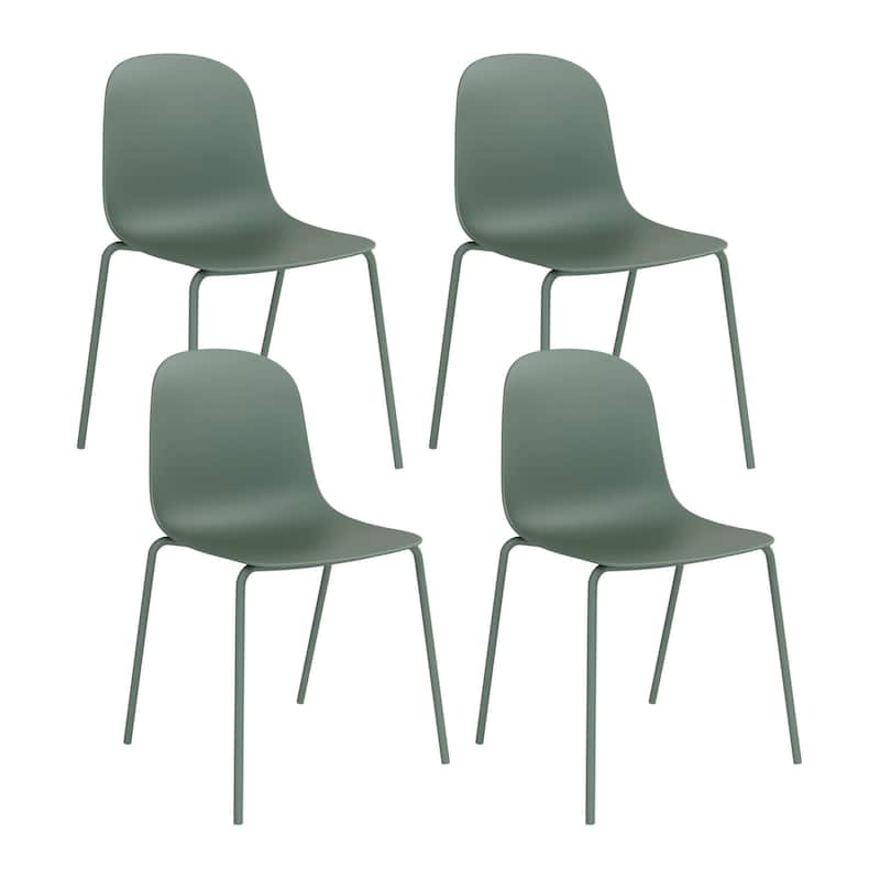 Serena Set of 4 Stackable Dining Chairs - Aloe Green