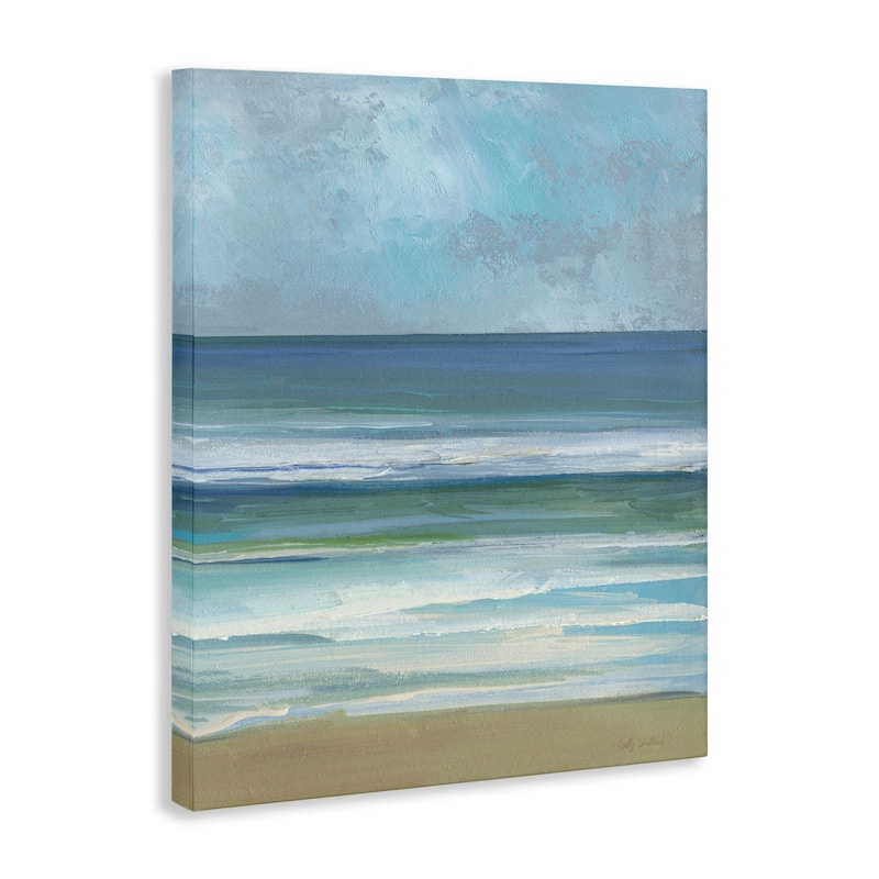 Stupell Calming Blue Waves Impression Canvas Wall Art Design By Sally Swatland