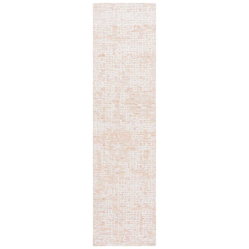 SAFAVIEH Handmade Ebony Marcijona Modern Contemporary Wool Rug - 2'3" x 9' Runner - Ivory/Gold