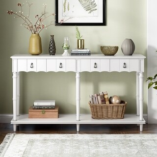 Country Console Table for Hallway Living Room Bedroom with 4 Front ...