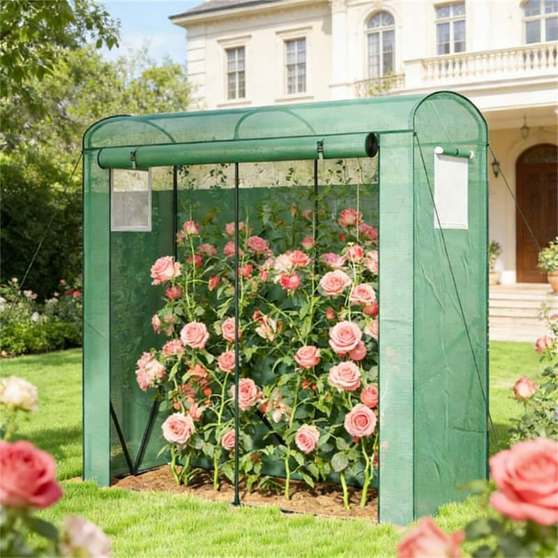 Mini Greenhouse, Portable Greenhouse, Planting Rack, Plant Rack, Green - Metal