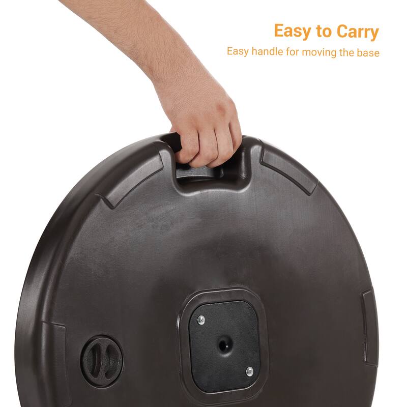 LIVOOSUN 57-90lbs Dark Brown HDPE Plastic Patio Market Umbrella Base