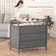 preview thumbnail 4 of 3, 3-Drawer Changing Table, Infant Diaper Changing Station with Drawers, Safety Rails & Strap