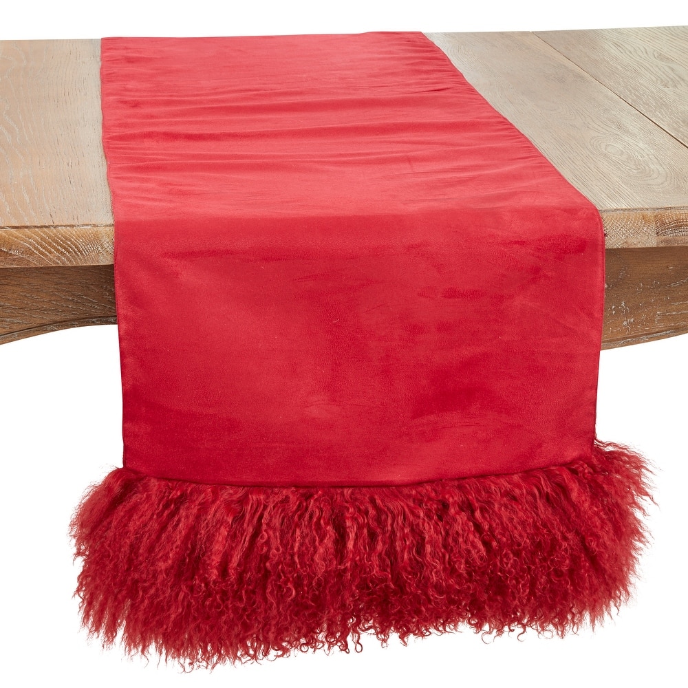 Mongolian Lamb Fur Table Runner