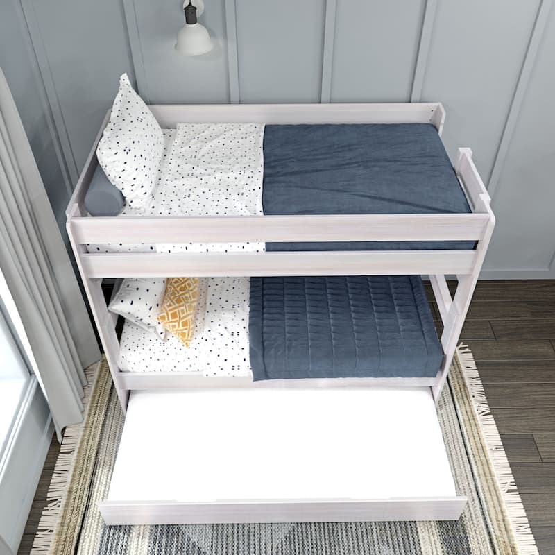 Max and Lily Farmhouse Twin over Twin Bunk Bed with Trundle