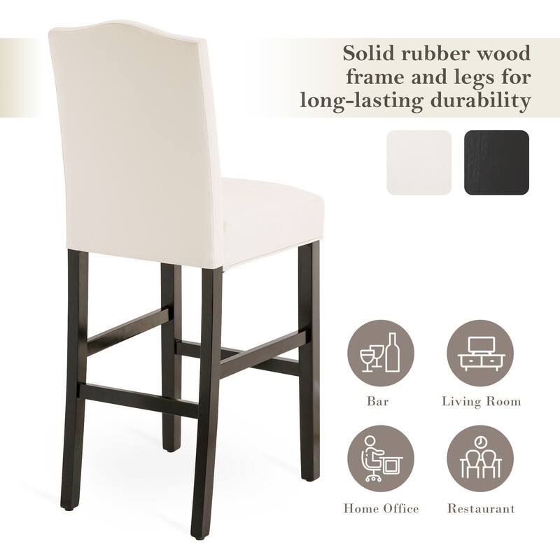 Glitzhome Set of 4 45"H PU Riveted Upholstered Pub/ Bar chairs Bar Stools