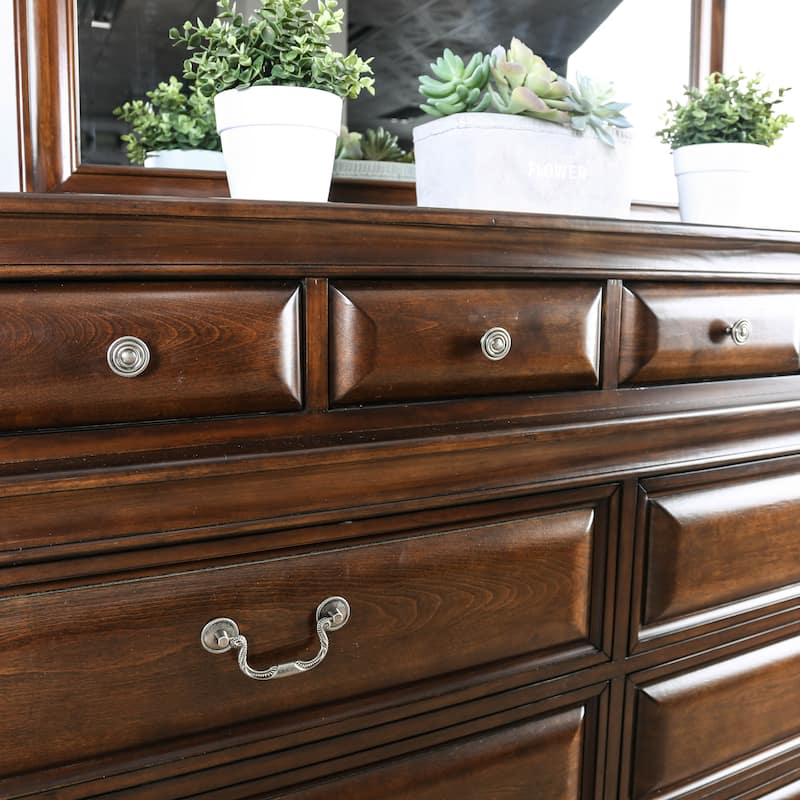Oslo Transitional 10-Drawer 56-inch Wide Wood Dresser by Furniture of America
