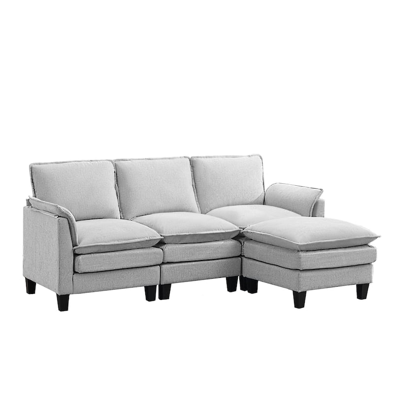 Luxury 3-Seater Sofa & Footstool – Ultra-Plush, Multi-Room Comfort
