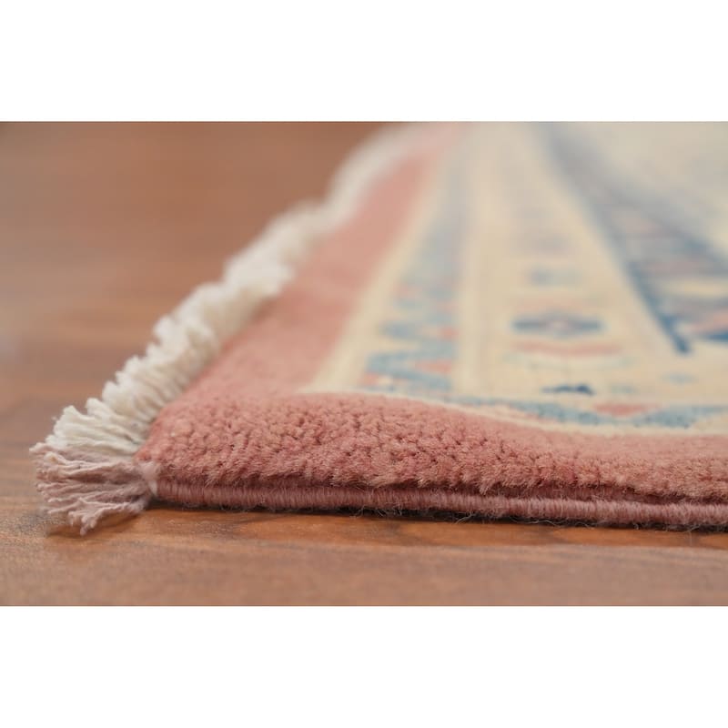 Hand Knotted Oriental 100% Wool Carpet Traditional Geometric Coral Kazak Area Rug - 13' 9'' X 9' 11''