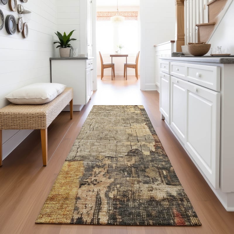 Premium Washable Super Soft Contemporary Mayfield Rug - Khaki - 2'3" x 7'6"