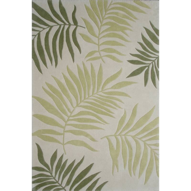 SAFAVIEH Handmade Soho Kyrie Ferns N.Z. Wool Rug - 3'6" x 5'6" - Ivory/Multi