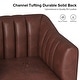 preview thumbnail 40 of 43, Alfons Industrial Leather Chair with Channel Tufting and Metal Leg by HULALA HOME