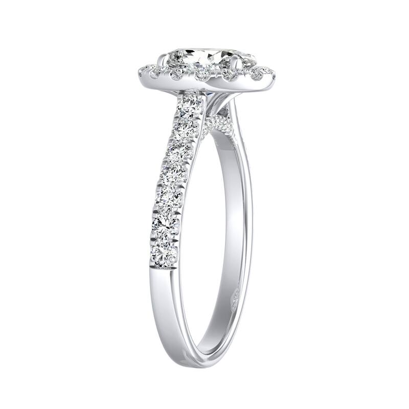 Auriya 14k Gold Classic Oval-cut 1 1/3cttw Halo Diamond Engagement Ring