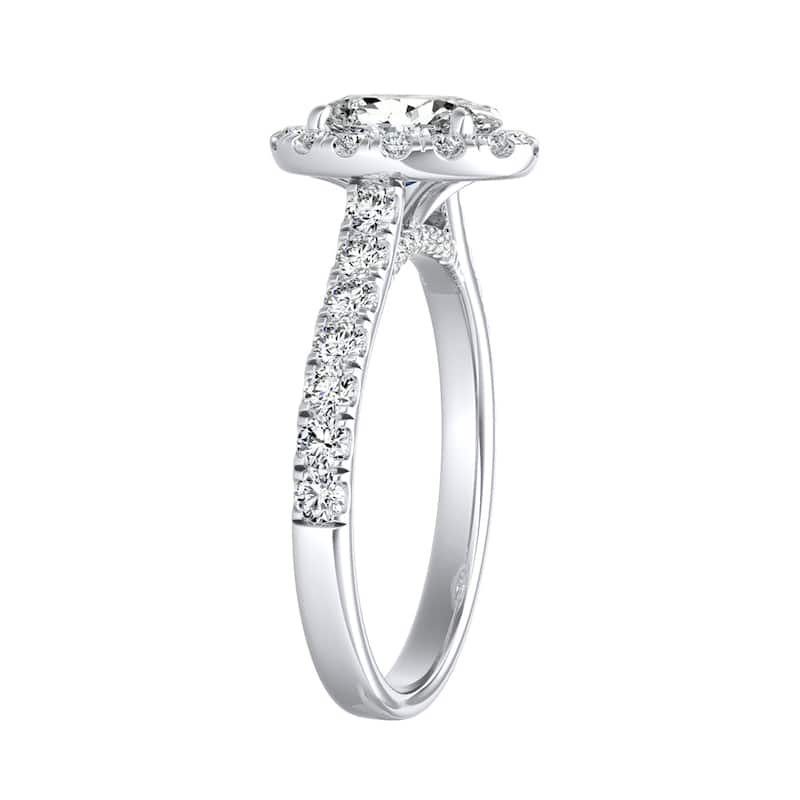 Auriya Platinum 1 5/8ctw Classic Oval-cut Halo Diamond Engagement Ring