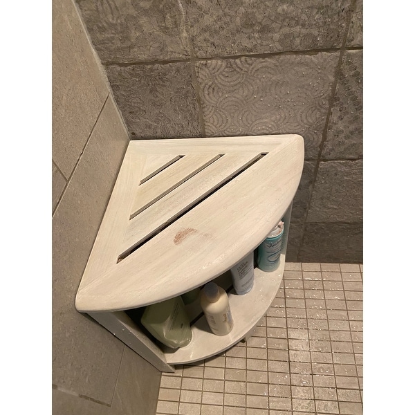 Shop Corner Teak Shower Bench Coastalvogue Oasis 2 Tier With