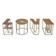 Alphabet LOVE Design 4pc Coffee Table Set Brown Mango Wood Top Antique ...