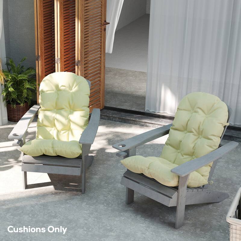 Outsunny Outdoor Adirondack Chair Cushions Set of 2, Tufted High Back Patio Chair Cushions, Adirondack Cushions