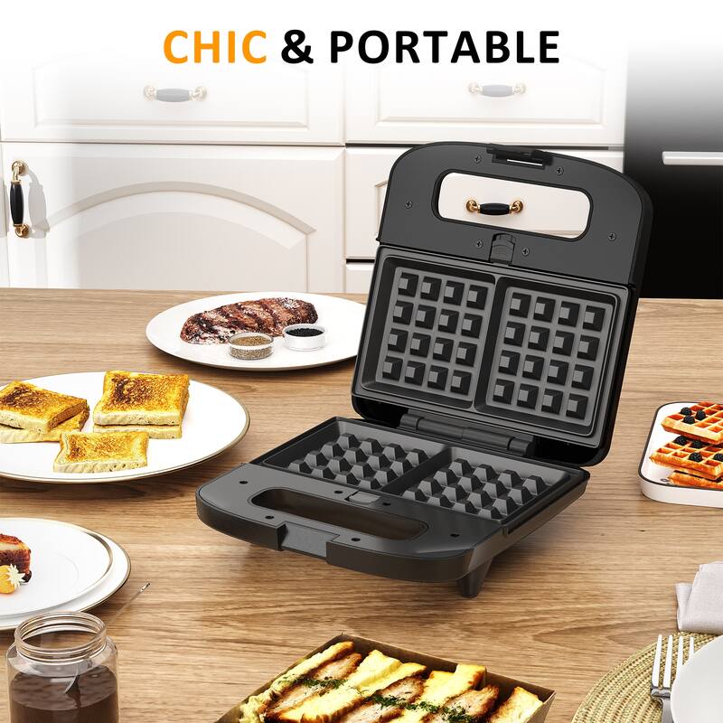 3 in 1 Electric Waffle, Grill & Sandwich Maker