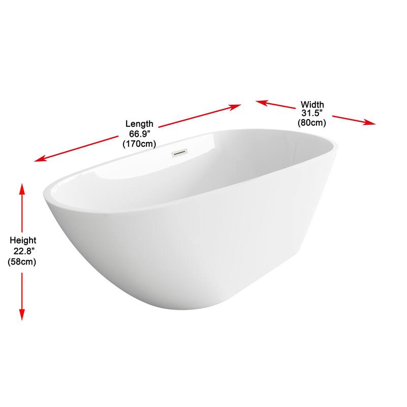 Hillary Bathtub in Glossy White