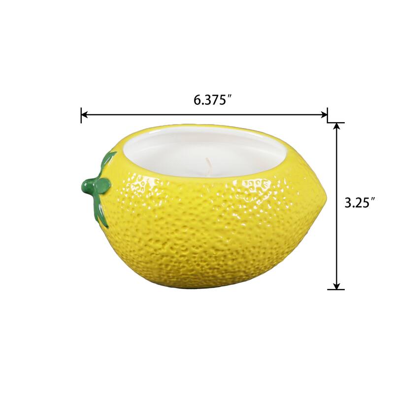 6.38in Ceramic Lemon Candle (16.5oz) - Lemon