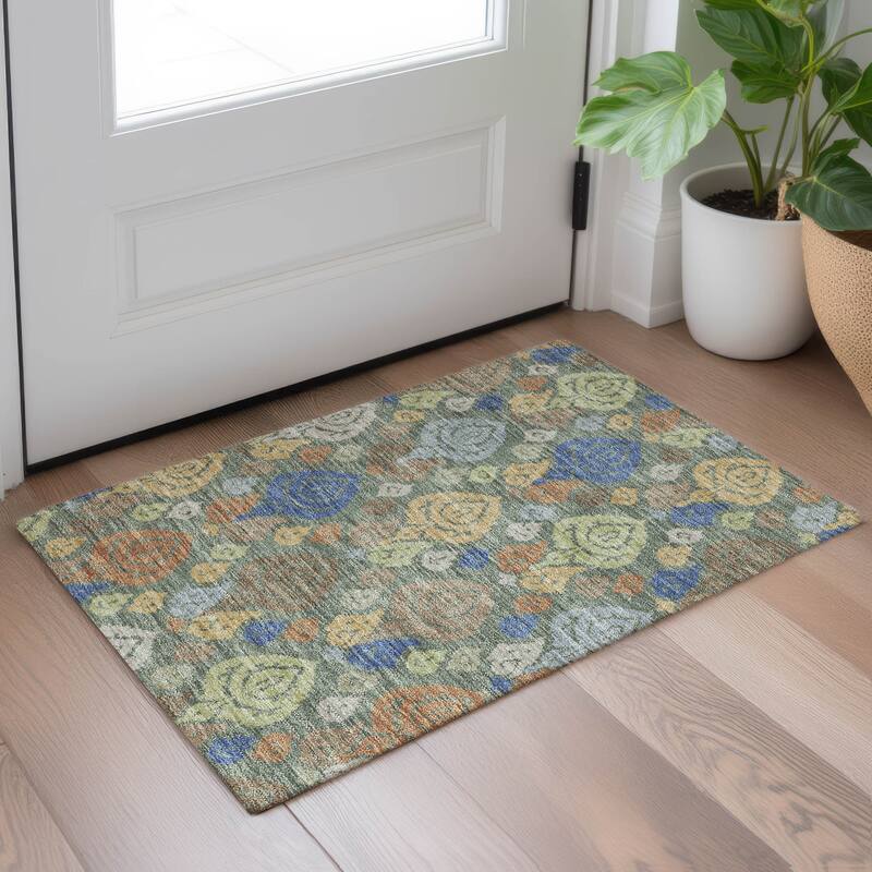 Machine Washable Indoor/ Outdoor Casual Zona Chantille Rug