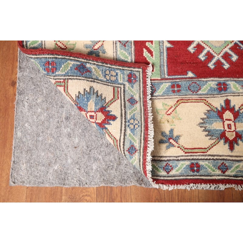 Traditional Kazak Area Rug Hand-Knotted Red Wool Carpet - 5'8" x 7'9"