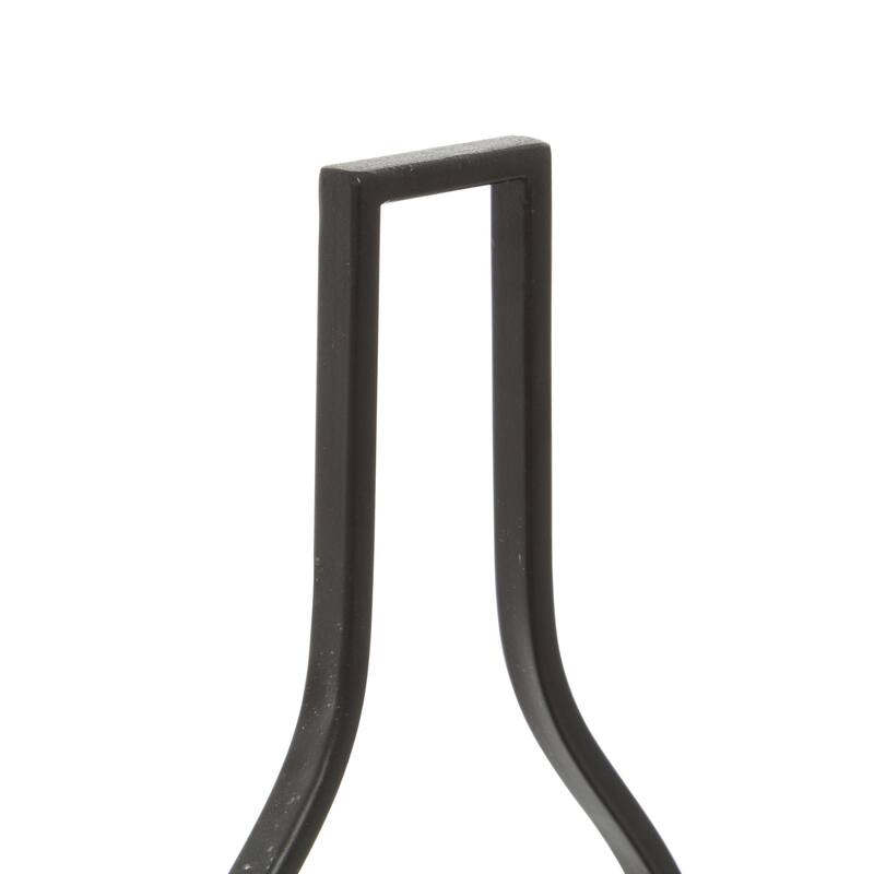 Black Metal Bottle Shaped 3 Bottle Kitchen Wine Holder