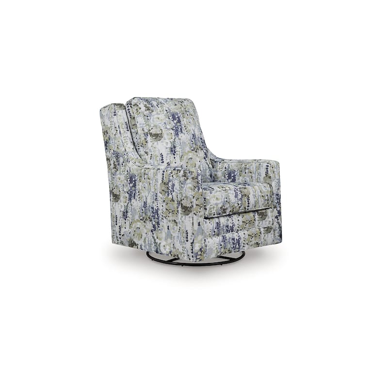 Signature Design by Ashley Dustinford Gray/Green Swivel Glider Accent Chair - 30" W x 39" D x 41" H