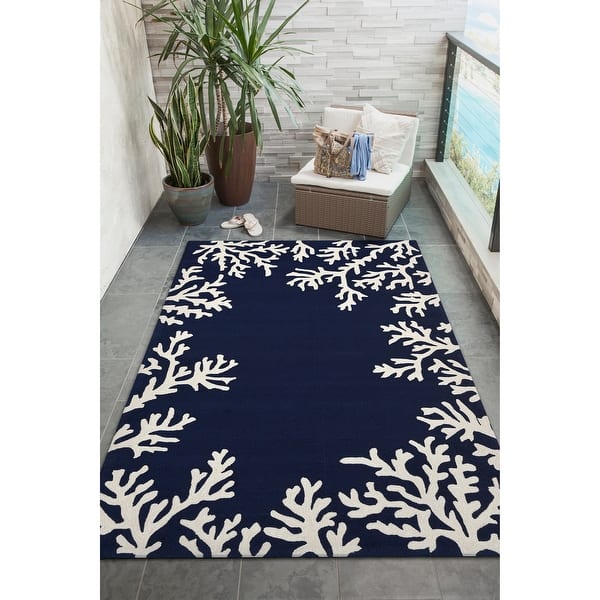 Liora Manne Capri Coral Border Indoor Outdoor Rug On Sale Overstock 21173849 Bring the outdoors in with this rug. porch den