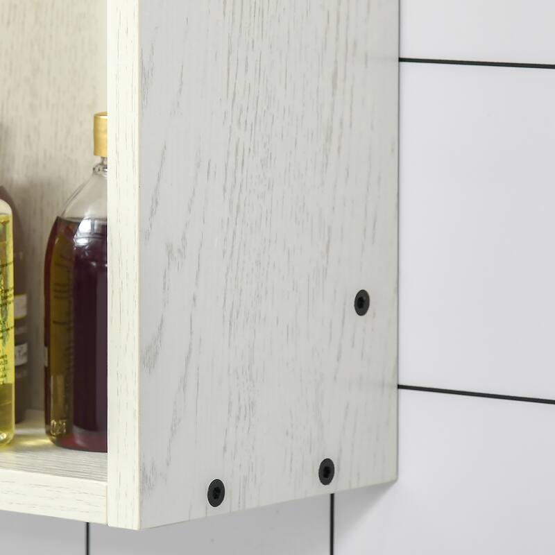 Wall-Mounted Bathroom Medicine Cabinet with Mirror, 2-Tier Storage Shelf, Space-Saving Over Toilet Cabinet