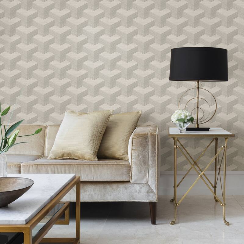 A-Street Prints Y Knot Light Grey Geometric Texture Wallpaper