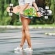 preview thumbnail 8 of 10, 42 in. Green Longboard Skateboard Drop Through Deck Complete Maple Cruiser Freestyle, Camber Concave