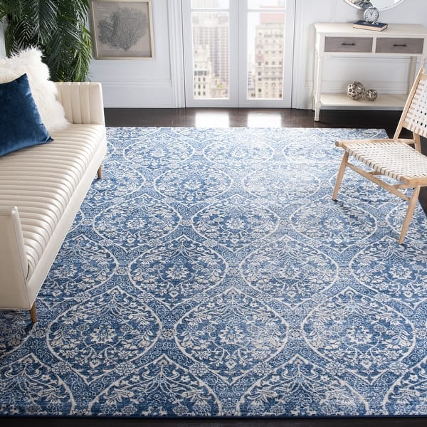 slide 2 of 27, SAFAVIEH Brentwood Rosalba Traditional Oriental Rug 10' x 13' - Navy/Light Grey - Rectangle