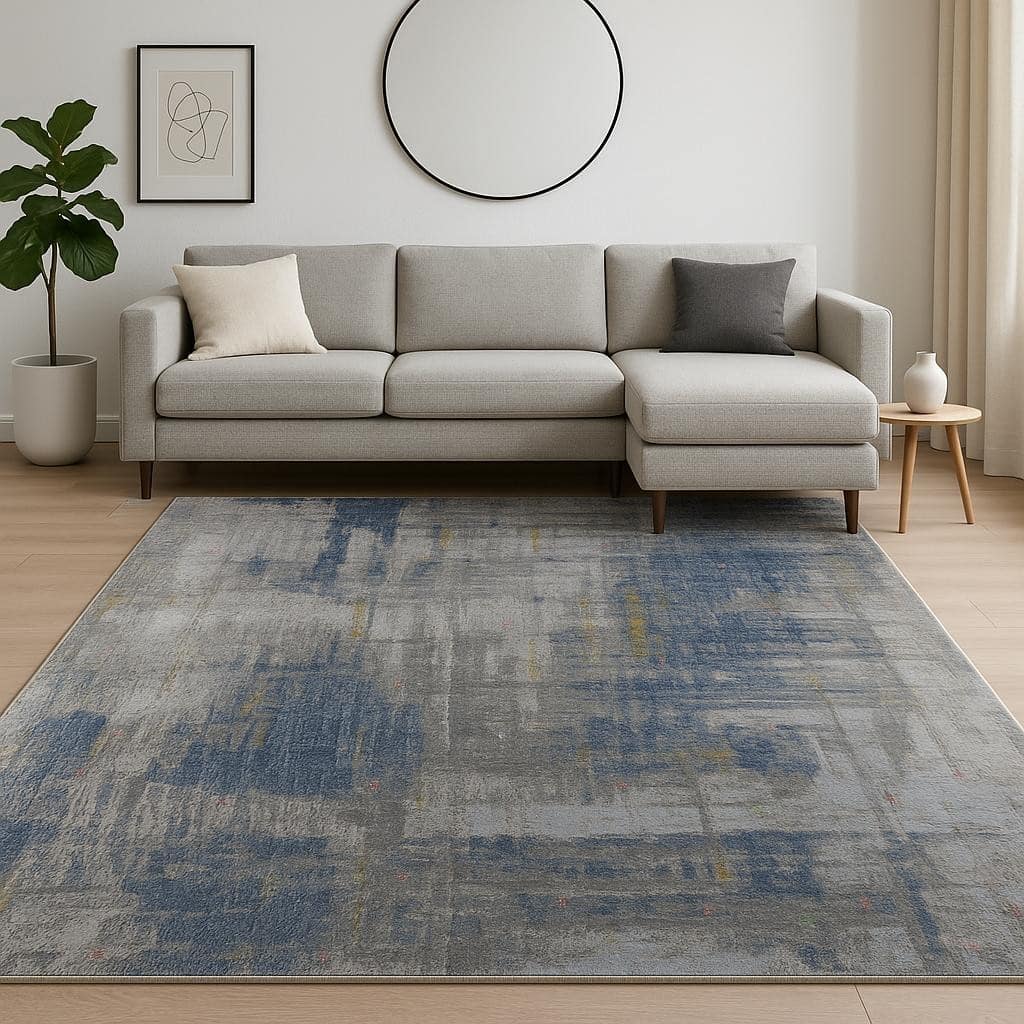 HomeRoots Abstract Contemporary Rectangle Area Rug - 120.00 in. x 96.00 in. x 0.25 in.
