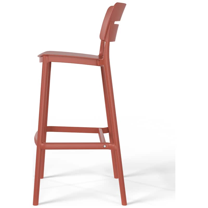 Frond and Form 29.5" Outdoor Patio Poly Plastic Bar Stool (Set of 2)