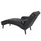 preview thumbnail 8 of 27, Chaise Lounge Arm Chair with Pillow and Wood Legs,Accent Soft Chair with Tufted Back and Arm,Upholstered Chaise Couch Chair