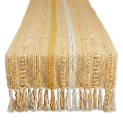 DII Black Braided Stripe Table Runner