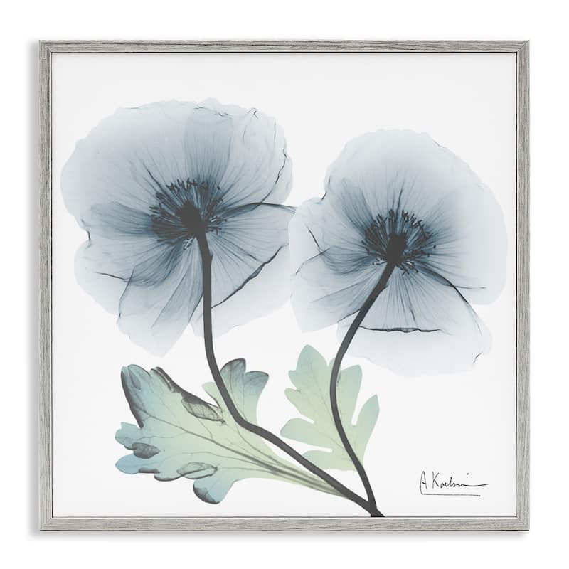 Stupell Sapphire Florals Duo Framed Giclee Art Design By Albert Koetsier - 24 x 24 - Grey