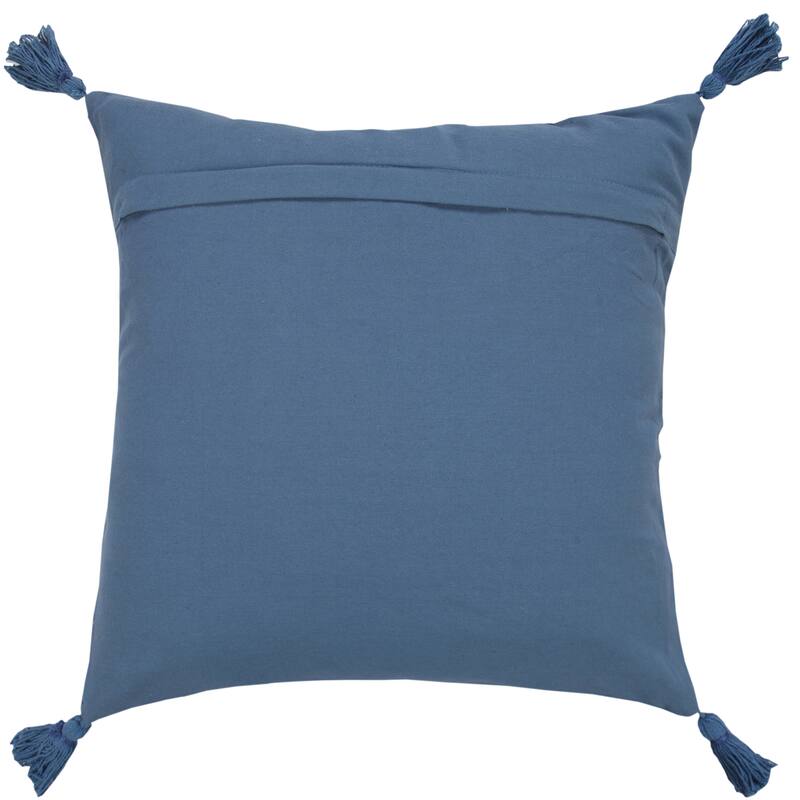 Sevita Deep Blue Traditional Textured Medallion Throw Pillow