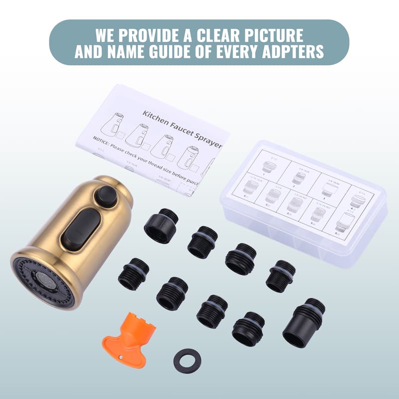 Pull Down Kitchen Faucet Head Replacement with 9 Adapter Kit