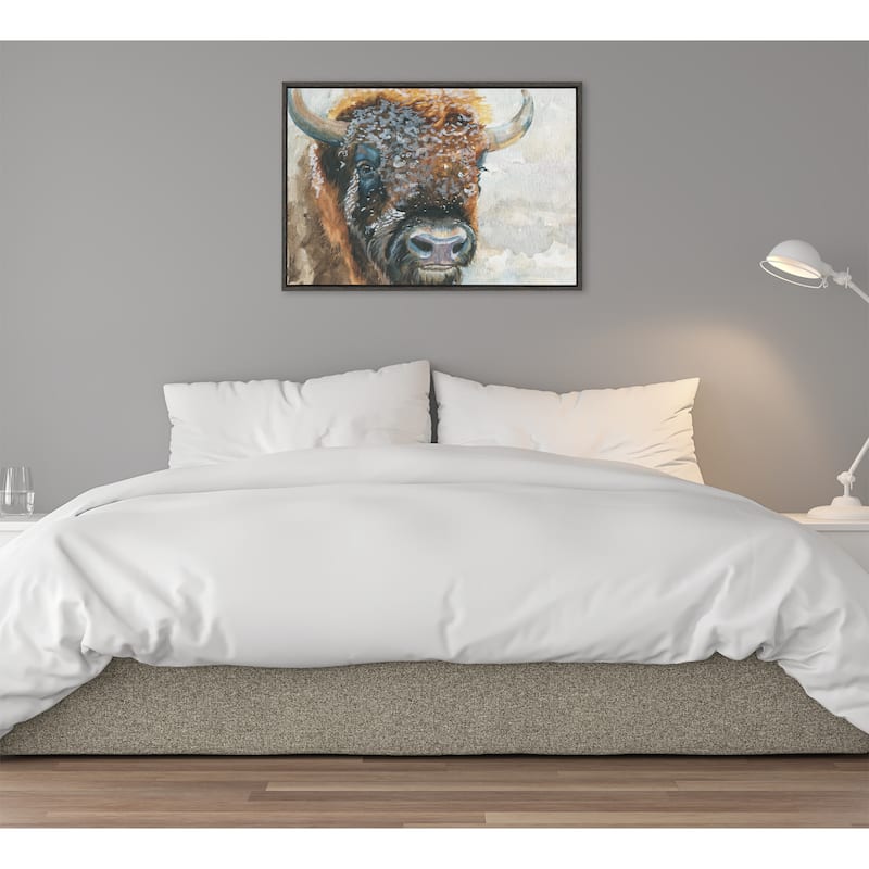 Kate and Laurel Sylvie Bison Frame Canvas by Jennifer Redstreake Geary
