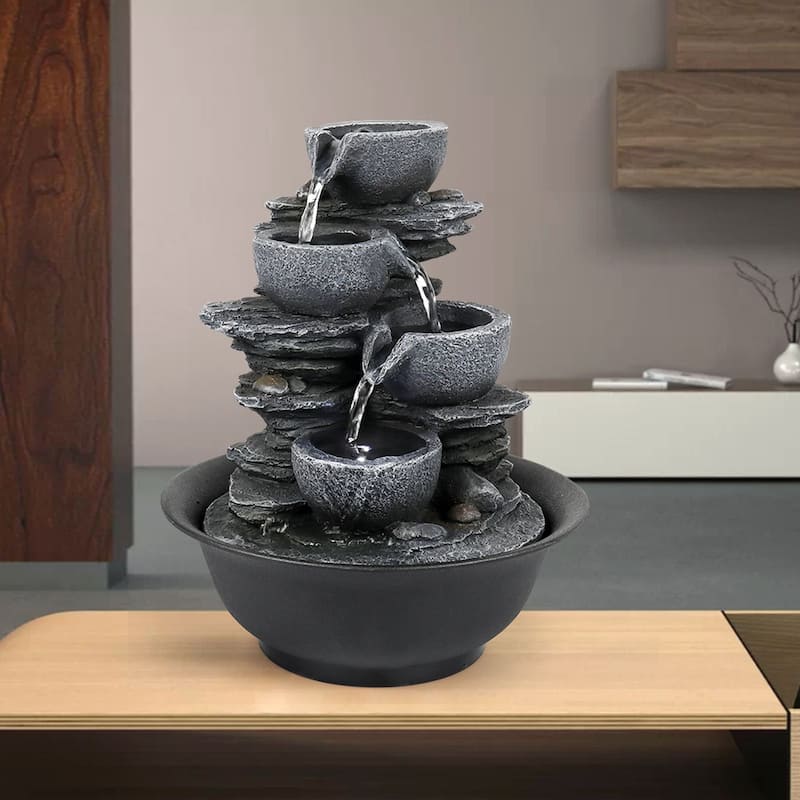 10.6-inch Indoor Tabletop Water Fountain Relaxing Water Feature