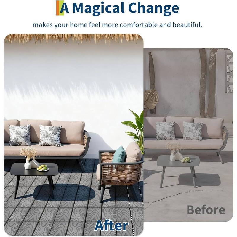 27-Pack 12"X12" Waterproof Interlocking Patio Flooring Composite Deck Tiles for Indoor & Outdoor Use